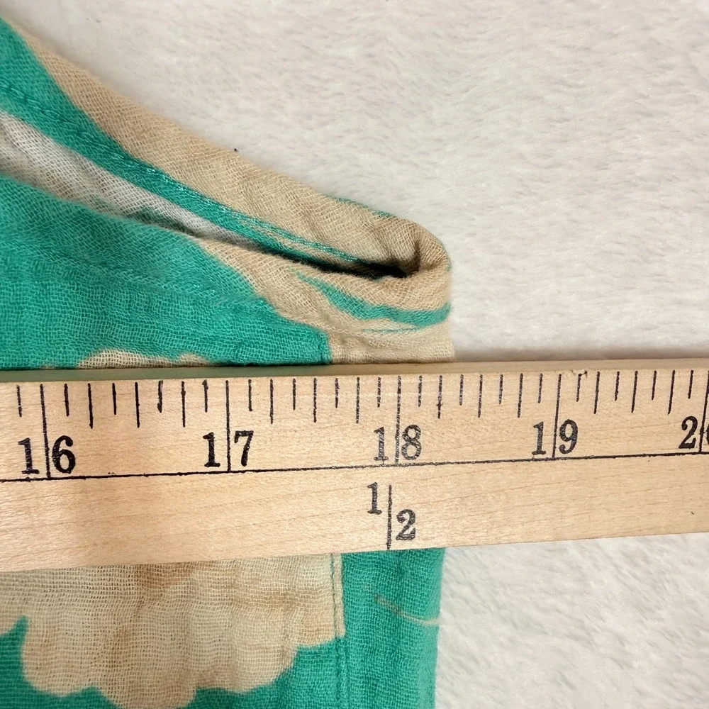 PJ Salvage Teal Green Tropical Floral Gauze 2 Piece Pajama Set Cami Pants Small